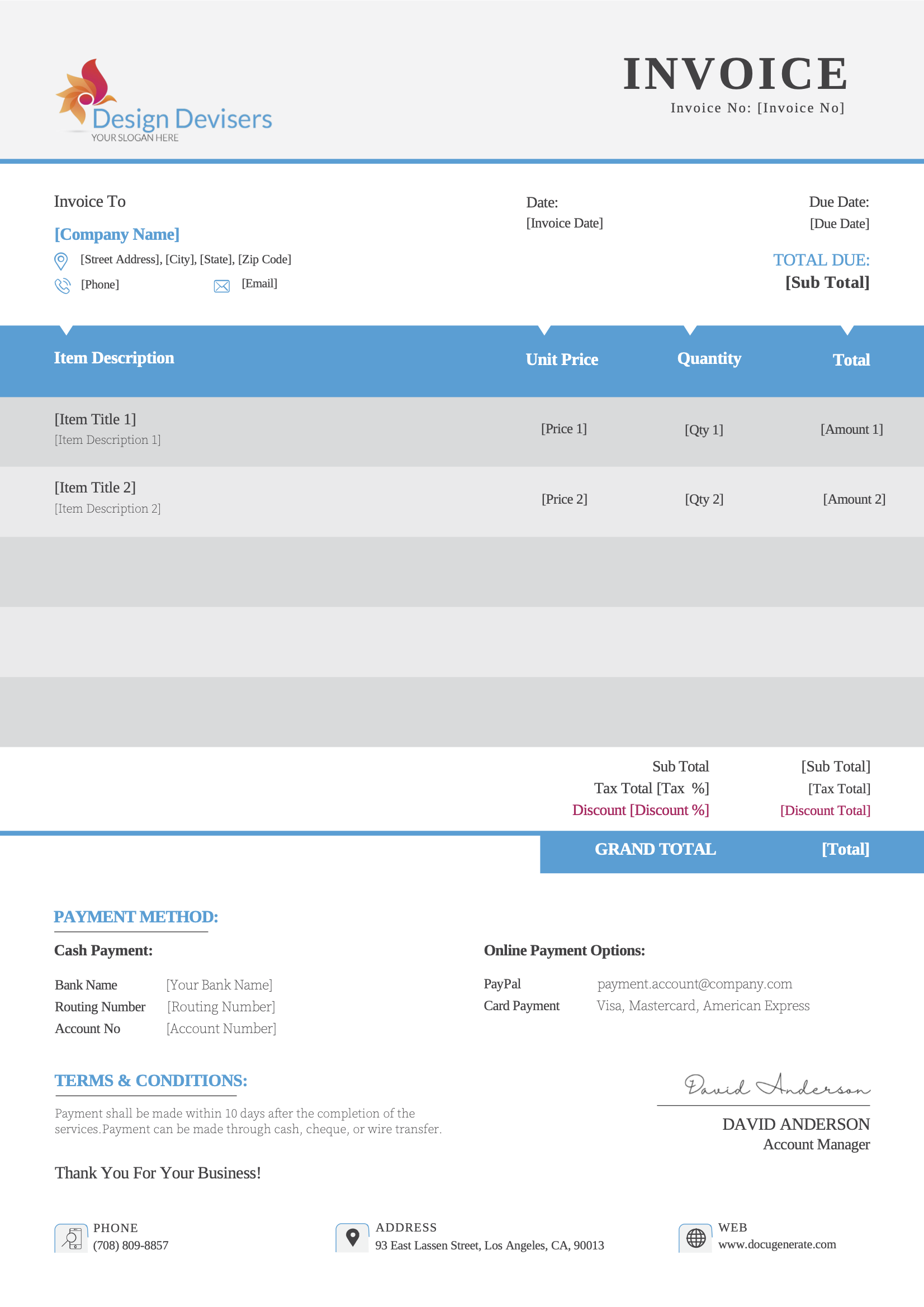 Business Invoice Template